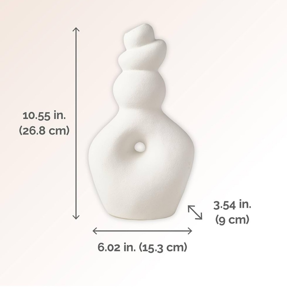 Elements White Twist Textured Stoneware Ceramic Vase, 6.02x3.54x10.55 Inch - Picture 2 of 3